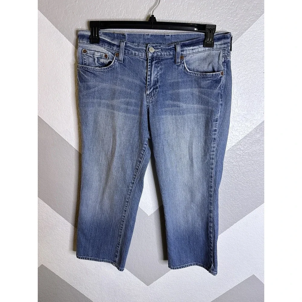 Lucky Brand Blue Jeans 12/31 Mid Rise Gene Montesano Classic Rider Sugar Crop - Picture 2 of 12